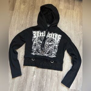 KILLSTAR Black and White Graphic Hoodie